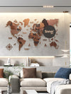 3D Solid Wood Splicing World Map Wall Decoration, Three-Dimensional Crafts, Living Room Background, Office Pendant