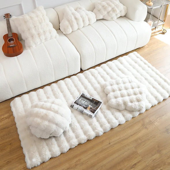 1Pc Bubble Plush Carpet For Home Decor Imitation Rabbit Hair Balcony Cushion Kids Living Room Faux Fur Rug Girl Bedroom Foot Mat