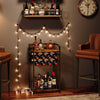 3-Tier Wine Bar Table: Small Liquor Bottle Holder with 8-Bottle Wine Rack Mini Wine Bar Cabinet Corner Whiskey Display Shelf