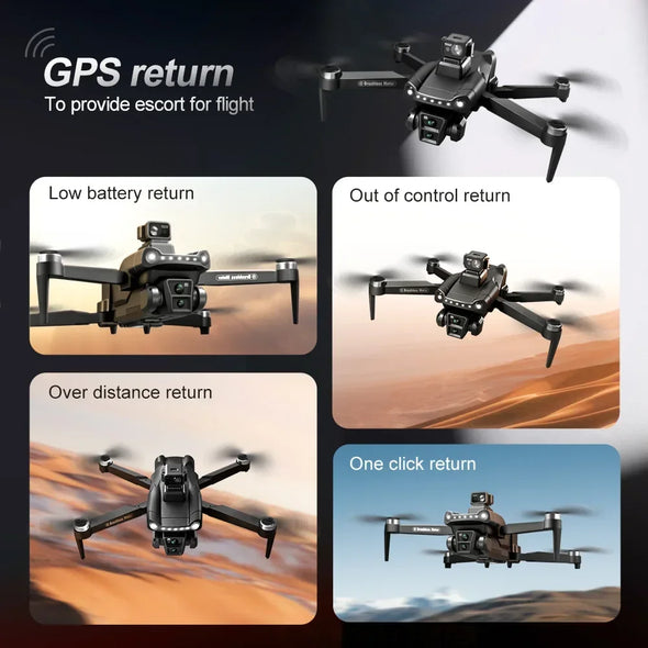 2024 V198GPS Drone ESC 8K Profesional HD Camera Brushless Obstacle Avoidance Aerial Optical Foldable Quadcopter Drone For Xiaomi