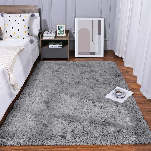 Carpets For Living Room Modern Sofas Grey Fluffy Carpet Bedroom Decoration Anti-slip Furry Large Rug Washable Floor Covering Mat