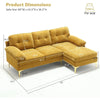 83" Convertible L Shaped Sofas with Chaise Sleeper, Removable Cover for Small Spaces Bedroom, Living Room Sofas