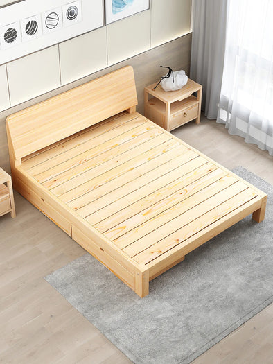 1.8-meter pine simple bed frame for modern minimalist homestay rental housing