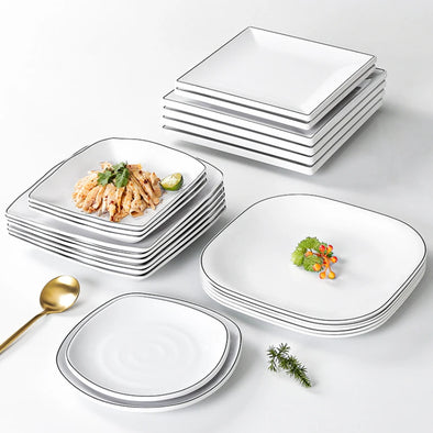 White Melamine Tableware, Square Plastic Plates, Desserts, Meat, Dishes, Home Kitchen, Restaurant KTV Snacks, Cold Dishes