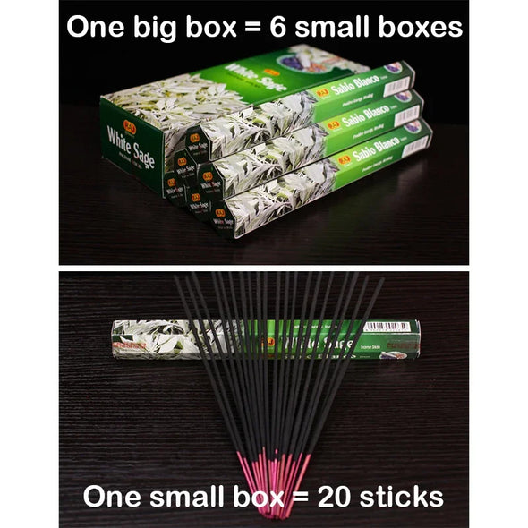 Y 20 Sticks/box Indian Incense White Sage Lavender Aromatherapy PALO SANTO Line Cense Home Bedroom Toilet Tibetan Home Fragrance