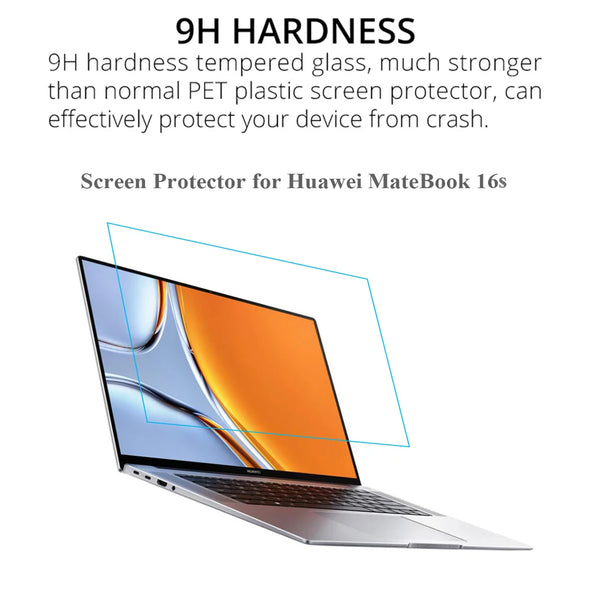 For Huawei Matebook 16s Screen Protector Laptop Tempered Glass for Mate Book 16s 0.3MM 9H HD Transparent Protective Film