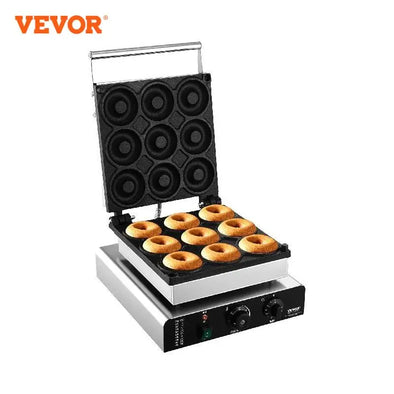 VEVOR Electric Donut Maker 2000W Commercial Doughnut Machine with Non-stick Surface Double-Sided Heating Waffle Doughnut Machine