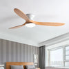 52inch Low Floor Ceiling Fan Light Remote Control Led Llights Indoor Restaurant Solid wood fan leaves With Fan Chandelier