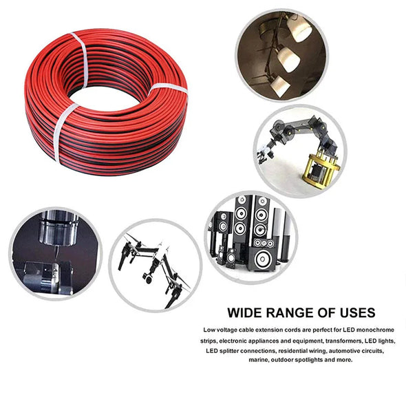 Super Soft 2 Pin Red and Black Silicone Cable 28awg 26awg 24 22 20 18 16 14 12awg 10awg 8awg High Temperature Tinned Copper Wire