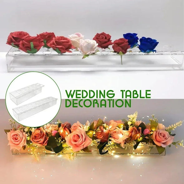 Clear Acrylic Flower Vase Rectangular Floral Centerpiece Dining Table Floral Arrangements Wedding Decorative flower pot gift