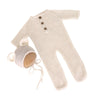 2Pcs Photography Props for Baby Boy Girls Unisex Jumpsuit Bear Ear Hat Footed Romper Newborn Photoshooting Accessories W3JF