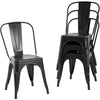 Metal Dining Chairs Set Of 4 Indoor Outdoor Chairs Patio Chairs Kitchen Seat Height Restaurant