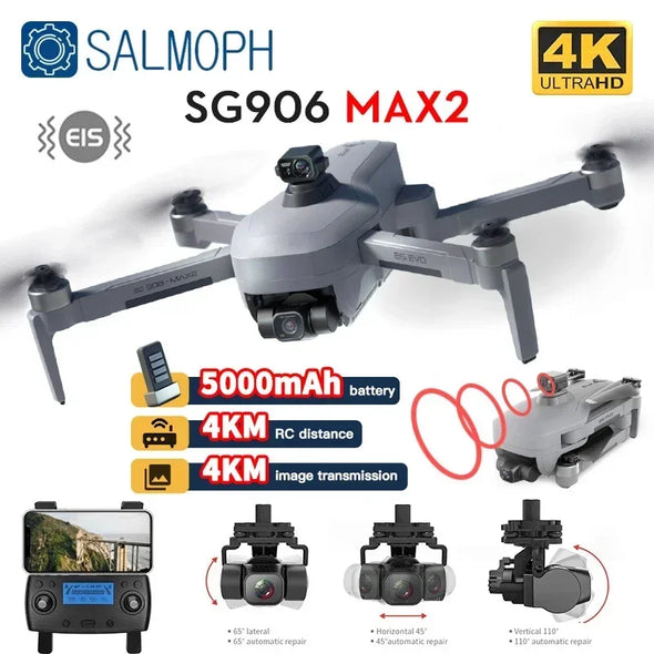 SG906MAX1/MAX2 Drone Professional 4K Camera FPV Drones 3-Axis Gimbal 4KM Brushless GPS Quadcopter Obstacle Avoidance RC Dron Toy