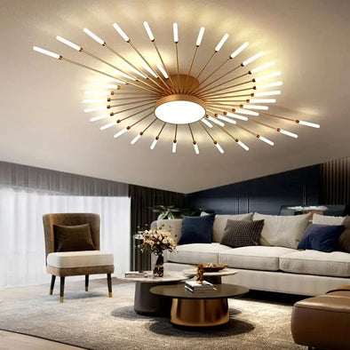 Modern LED Ceiling Chandeliers for Living Room Designer Bedroom Ceiling Lights Fireworks Shape 90-260V Home Decor Ceiling Lamp