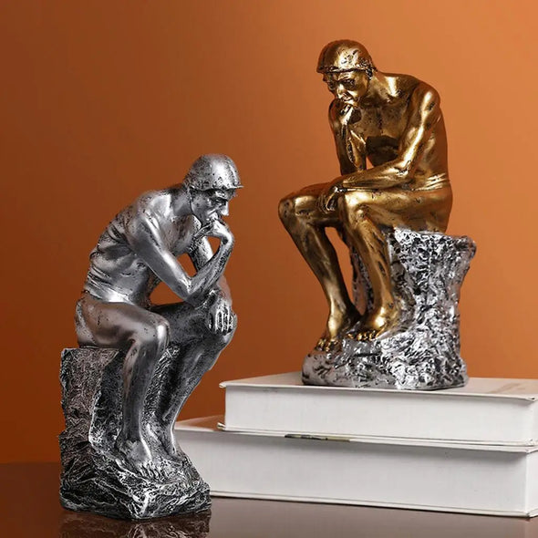 Thinker Statue Resin Abstract Sculpture Thinker Man Statue Collectible Figurines art for home Bedroom Office Table